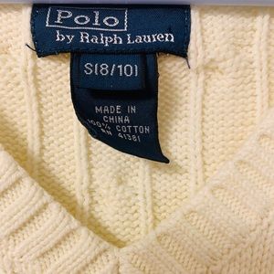 Polo Ralph Lauren cable knit sweater vest ivory